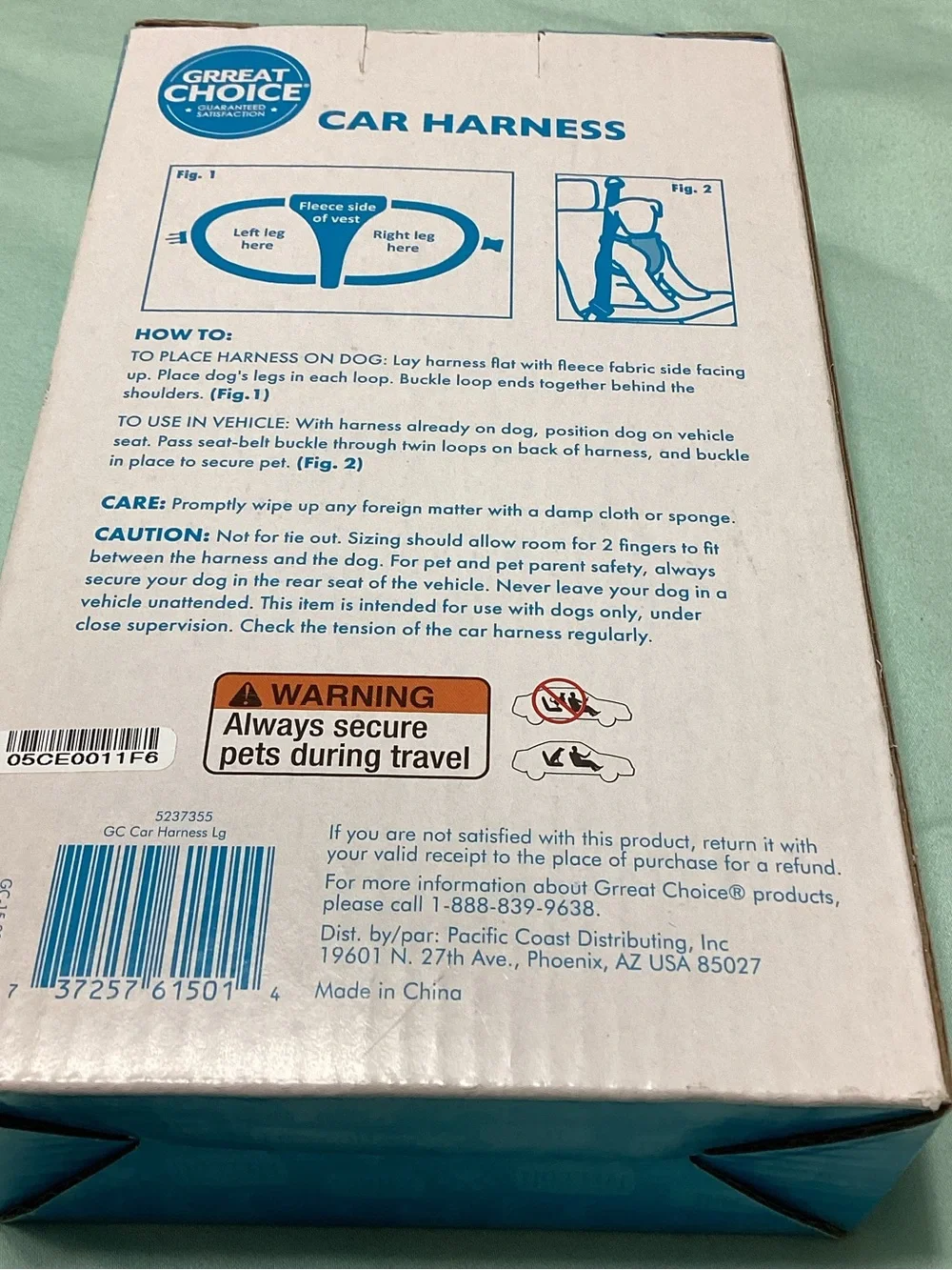Greeat Choice Pet Car Harness Size Large